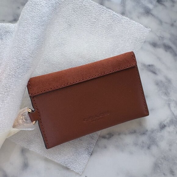 New! COACH Turnlock Card Case 1941 Saddle - Picture 4 of 9